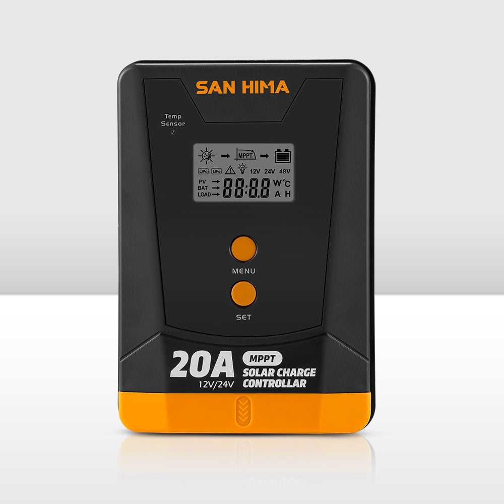 San Hima 20A MPPT Solar Charge Controller 12V 24V With Bluetooth LCD Display