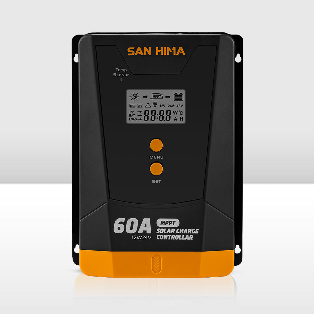 San Hima 60A MPPT Solar Charge Controller 12V 24V With Bluetooth LCD Display