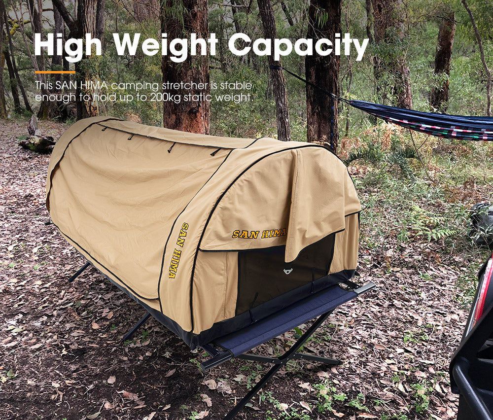 SAN HIMA Folding Camping Stretcher Bed Portable Light Weight With Carry Bag 4WD