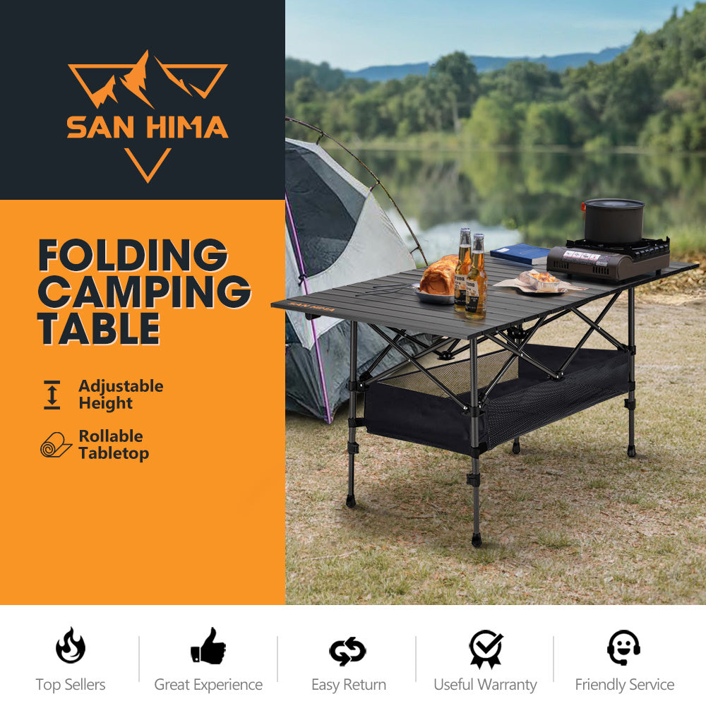 San Hima Folding Camping Table Adjustable Aluminium Portable Outdoor BBQ Desk