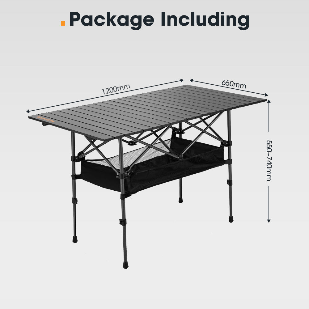 San Hima Folding Camping Table Adjustable Aluminium Portable Outdoor BBQ Desk