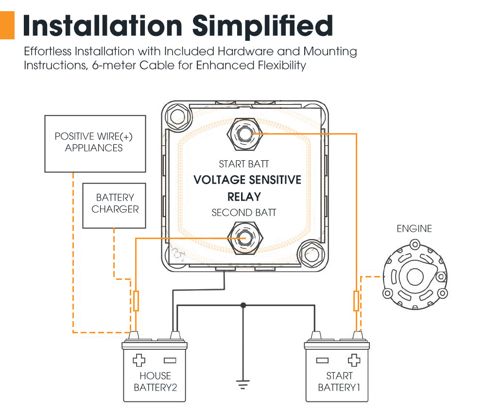 140A Voltage Sensitive Relay Vsr 12V Dual Battery System Isolator