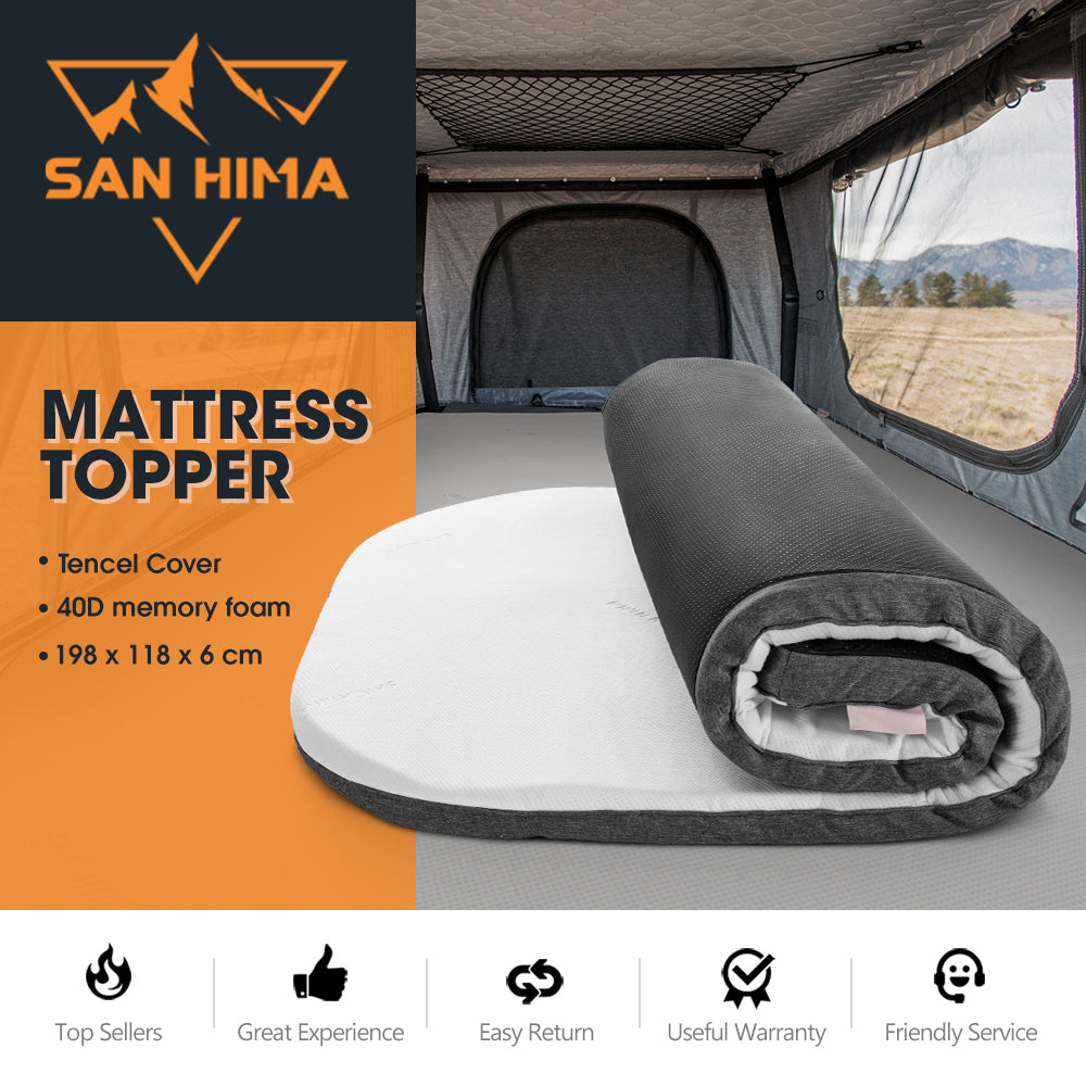 San Hima Camping Mattress Topper 198X118X6CM Fit Kalbarri Lite Roof Top Tent