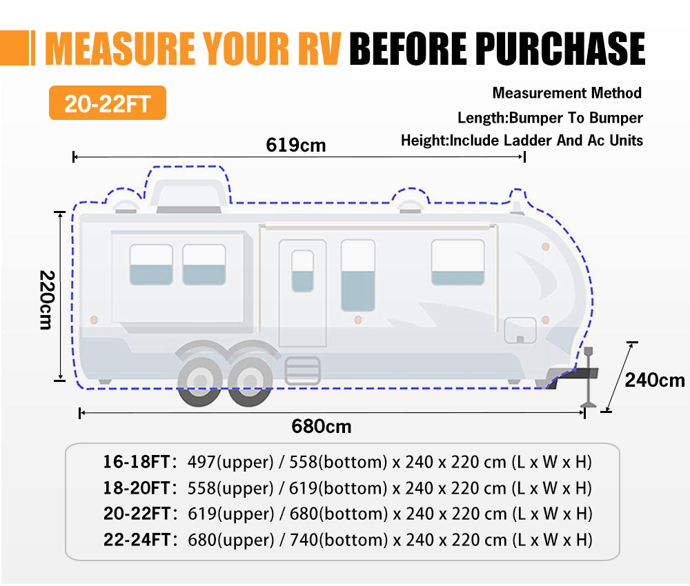 SAN HIMA 20-22ft Caravan Cover 4 Layers