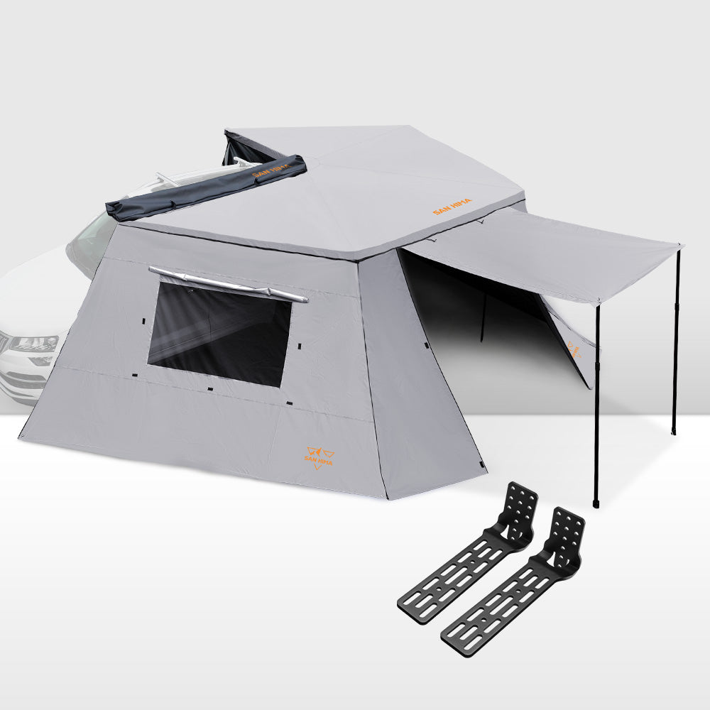 San Hima 270° Awning With Side Wall Car Privacy Screens + "L" Bracket