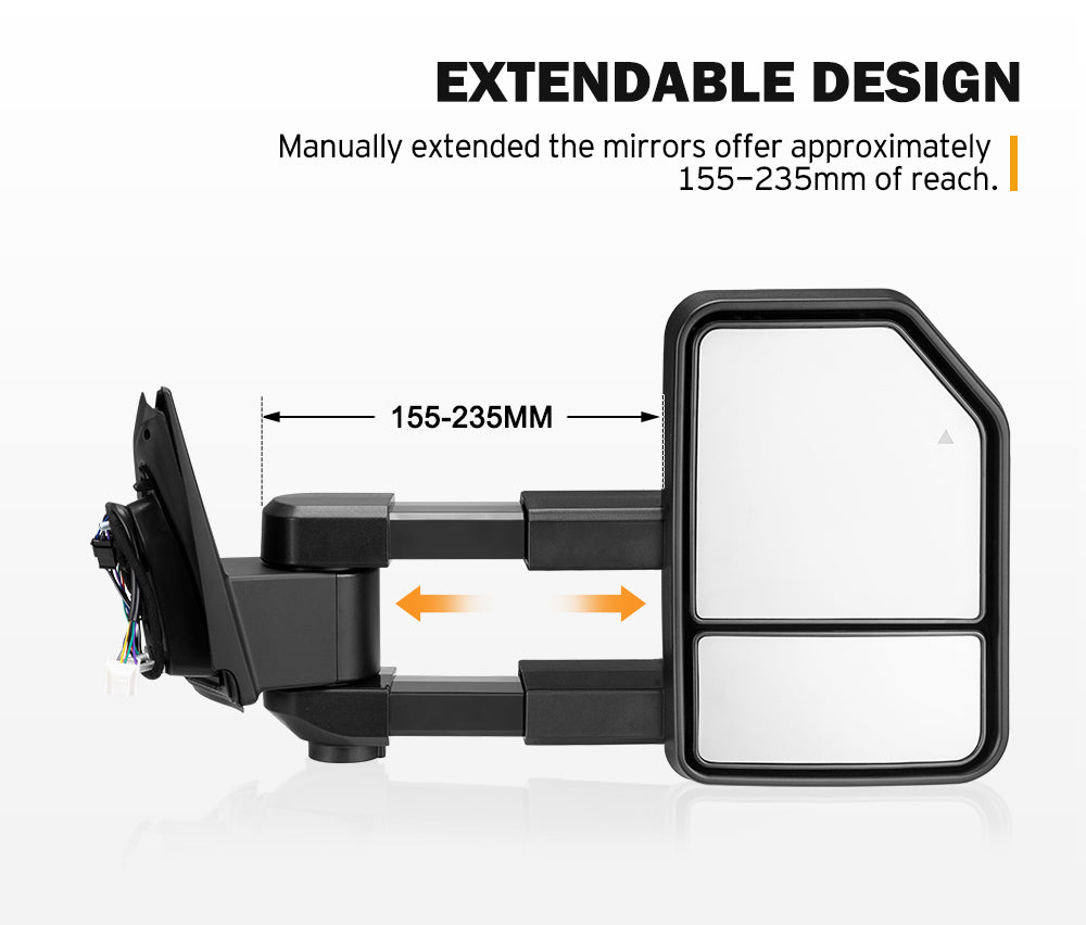 San Hima Extendable Towing Mirrors Gen2 for Isuzu DMAX D-MAX MY2021-On